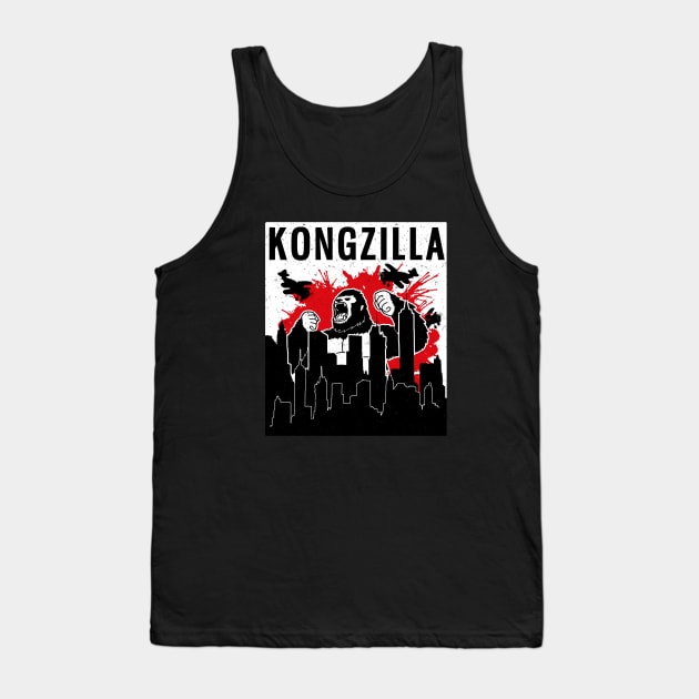 ** Funny Retro Japanese Kongzilla ** Tank Top by Malame